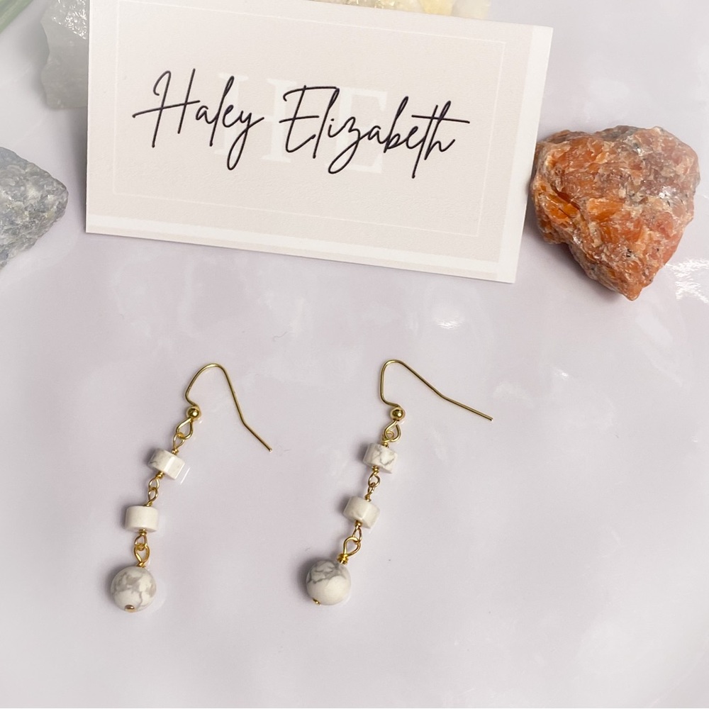 37. Howlite Dangle Earrings